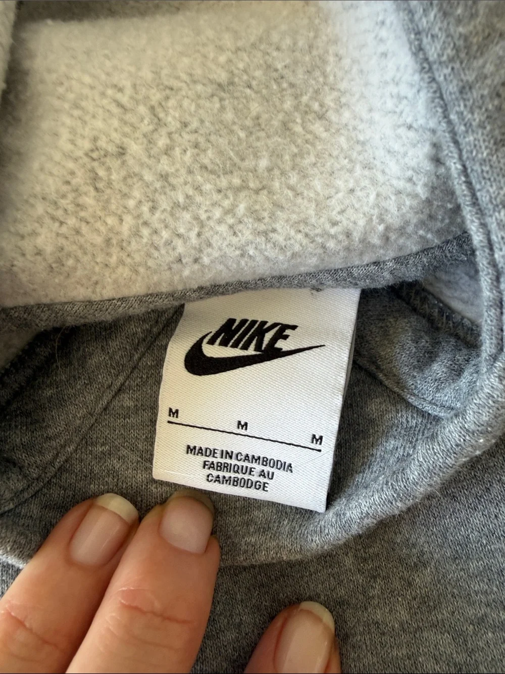 Nike Gray Pullover Hoodie with White Swoosh